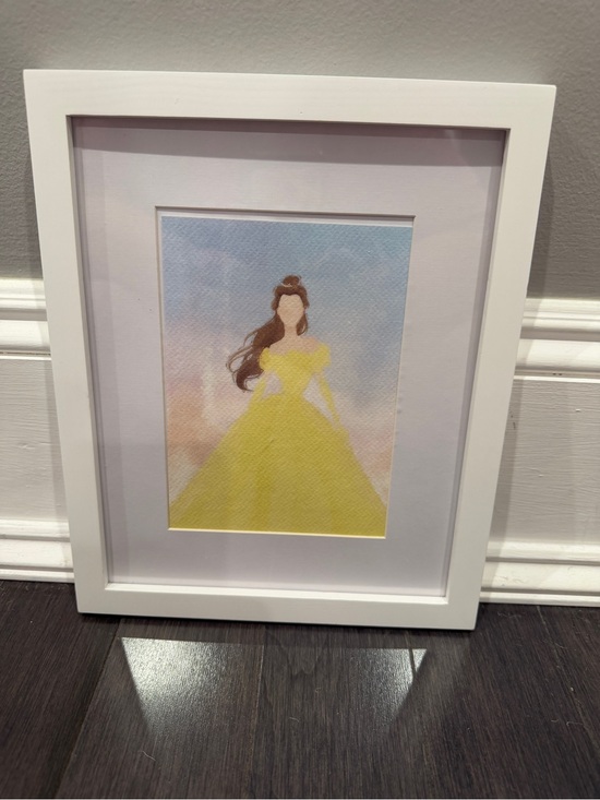 Other - NWOT CUSTOM MADE Disney Princess Belle Watercolor Portrait Frame 11” x 9”